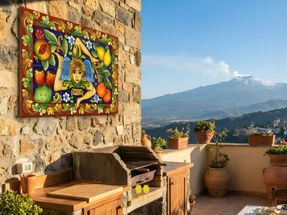 Pannello Murale Piastrelle Siciliane in Ceramica di Caltagirone - Vari Disegni