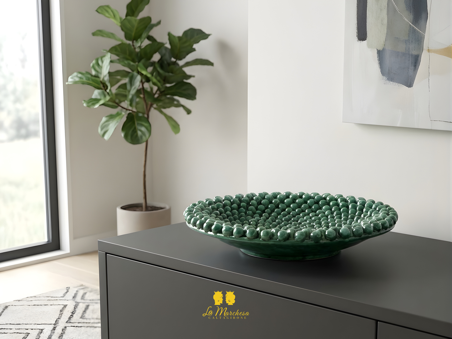 Piatto Centrotavola Pigna in Ceramica di Caltagirone 33cm