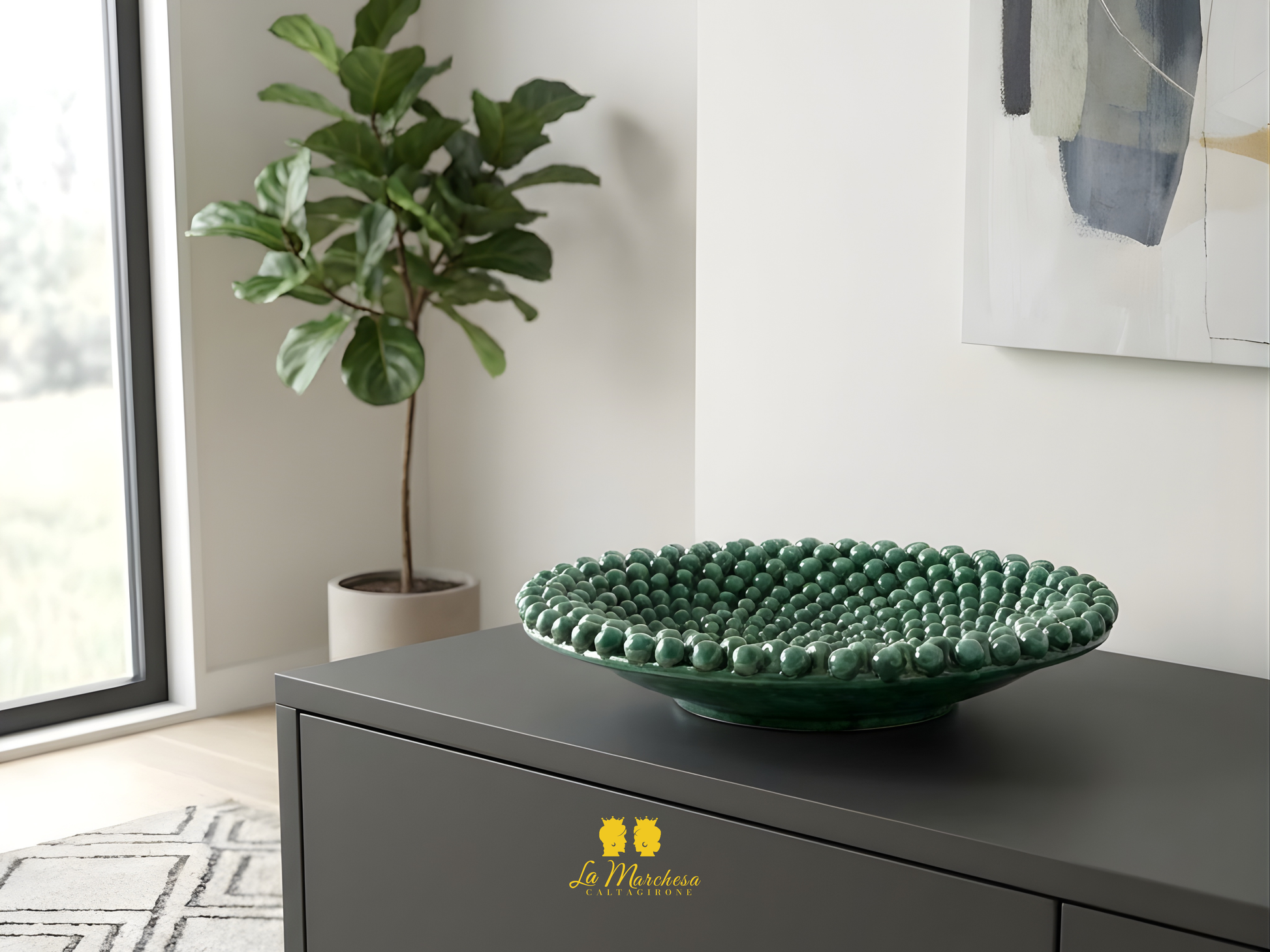 Piatto Centrotavola Pigna in Ceramica di Caltagirone 33cm