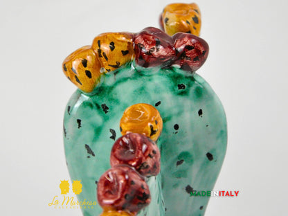 Pianta Fichi D'India in Ceramica di Caltagirone 31 cm