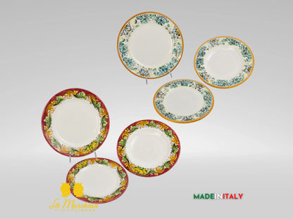 FINE SERIE - Set Servizio 3 Piatti in Ceramica di Caltagirone - Vari Decori