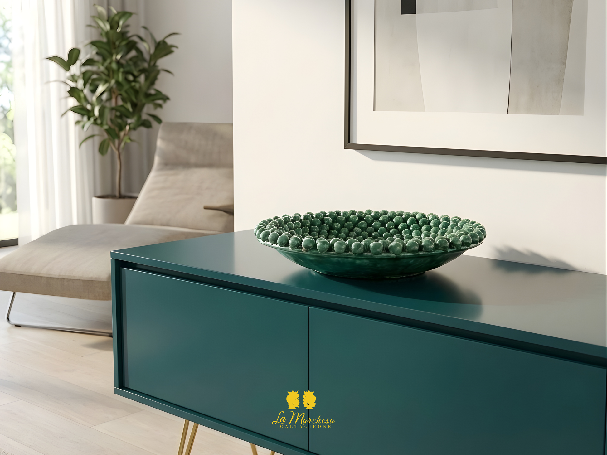Piatto Centrotavola Pigna in Ceramica di Caltagirone 33cm
