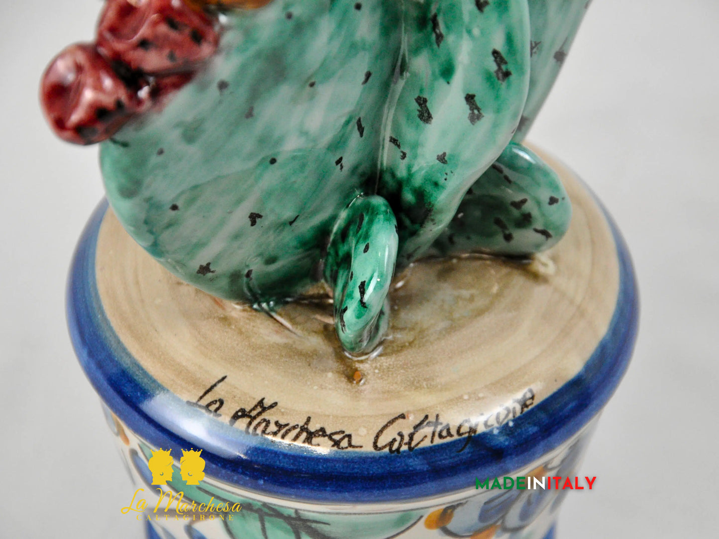 Pianta Fichi D'India in Ceramica di Caltagirone 31 cm