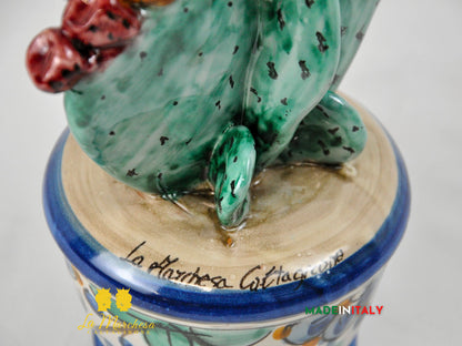 Pianta Fichi D'India in Ceramica di Caltagirone 31 cm