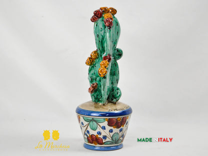 Pianta Fichi D'India in Ceramica di Caltagirone 31 cm