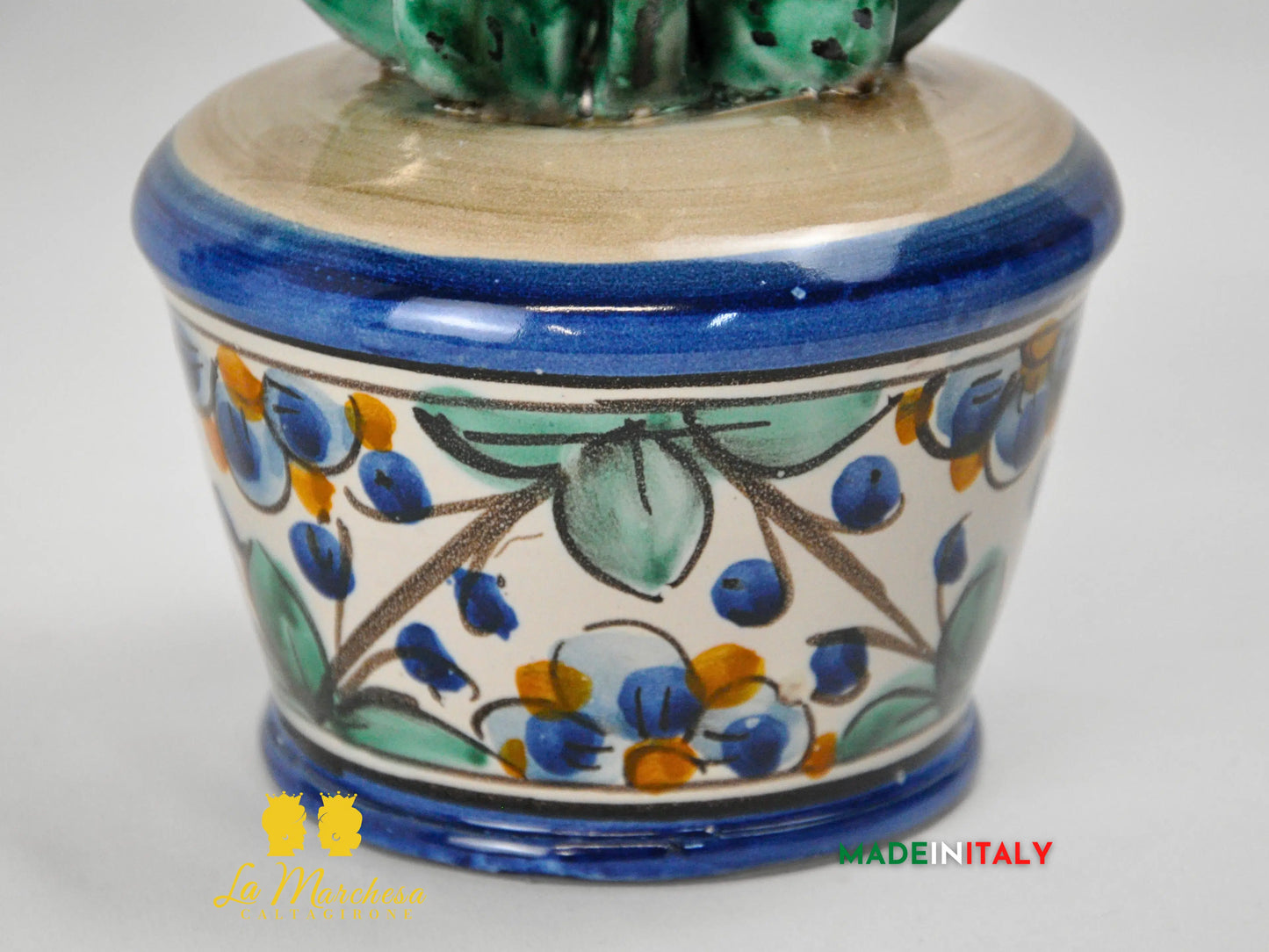 Pianta Fichi D'India in Ceramica di Caltagirone 31 cm
