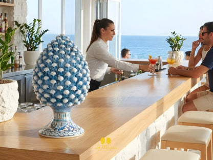 Pigna Siciliana in Ceramica di Caltagirone Madreperla Blu - Varie Misura