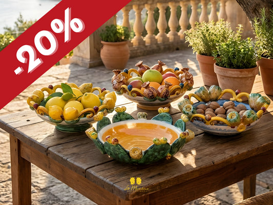 Ciotolina in Ceramica di Caltagirone Frutta applicata