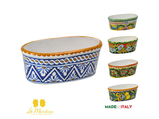 Fioriera Ovale in Ceramica di Caltagirone 32cm - Vari Decori
