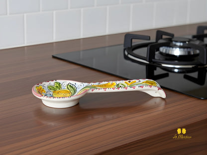 Poggia mestolo in Ceramica di Caltagirone frutta decorato a mano - Varie Misure