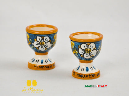 Porta Uovo Decorato in ceramica di Caltagirone 7cm