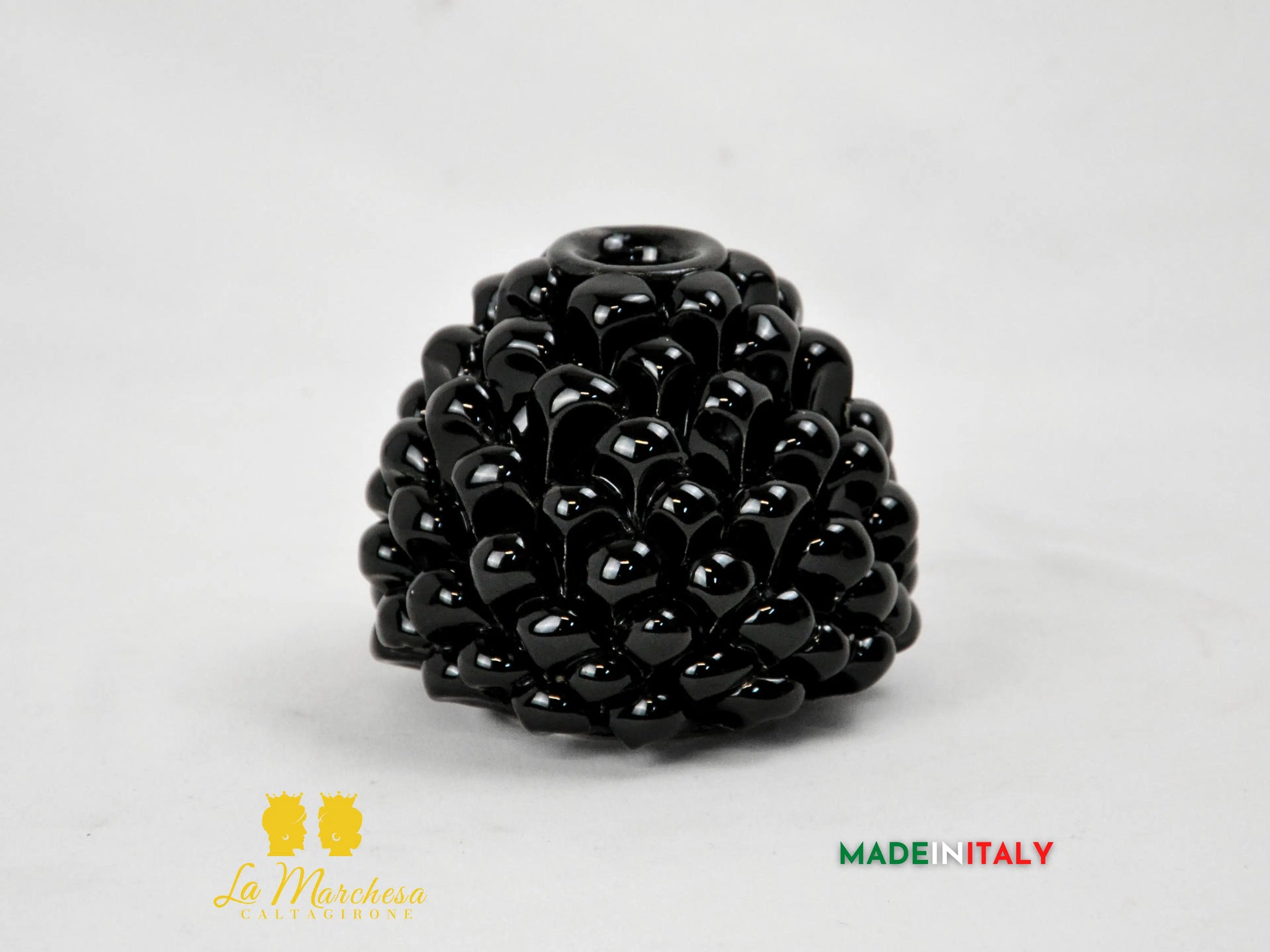Profumatore Pigna Nero in Ceramica di Caltagirone 11cm