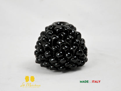 Profumatore Pigna Nero in Ceramica di Caltagirone 11cm