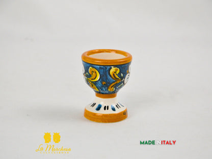Porta Uovo Decorato in ceramica di Caltagirone 7cm