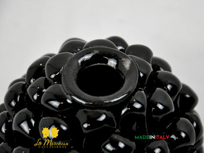 Profumatore Pigna Nero in Ceramica di Caltagirone 11cm