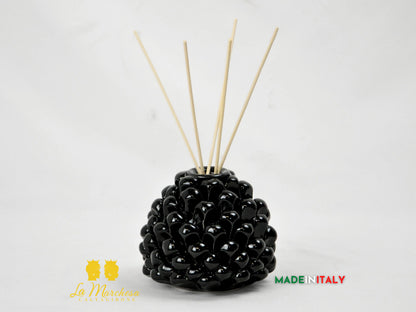 Profumatore Pigna Nero in Ceramica di Caltagirone 11cm