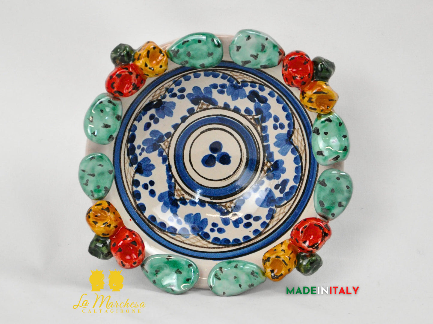 Ciotolina in Ceramica di Caltagirone Fichi D'India 17cm