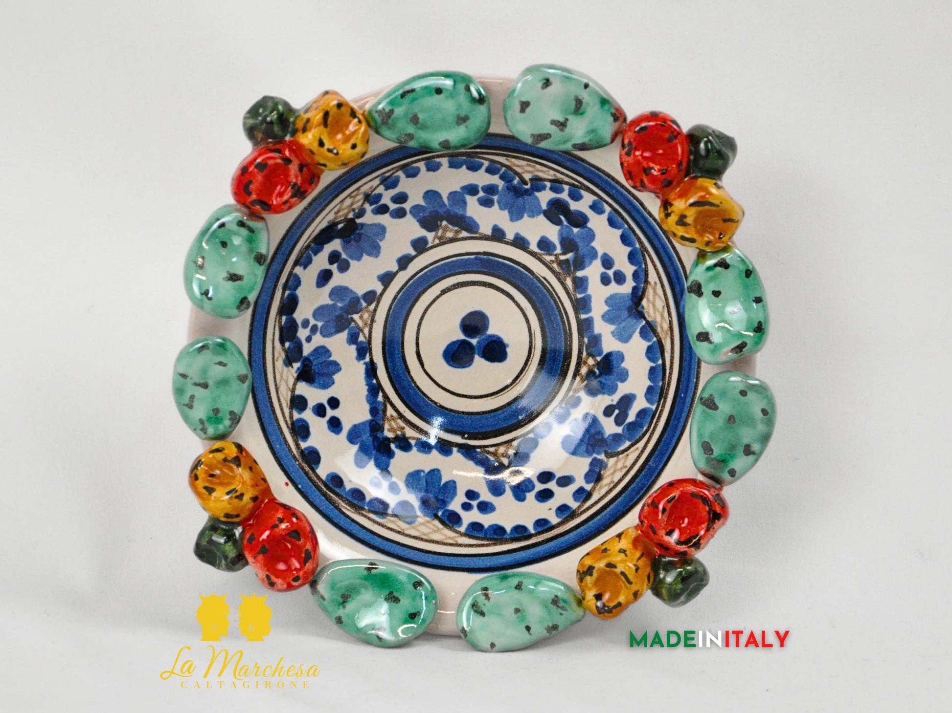 Ciotolina in Ceramica di Caltagirone Fichi D'India 17cm