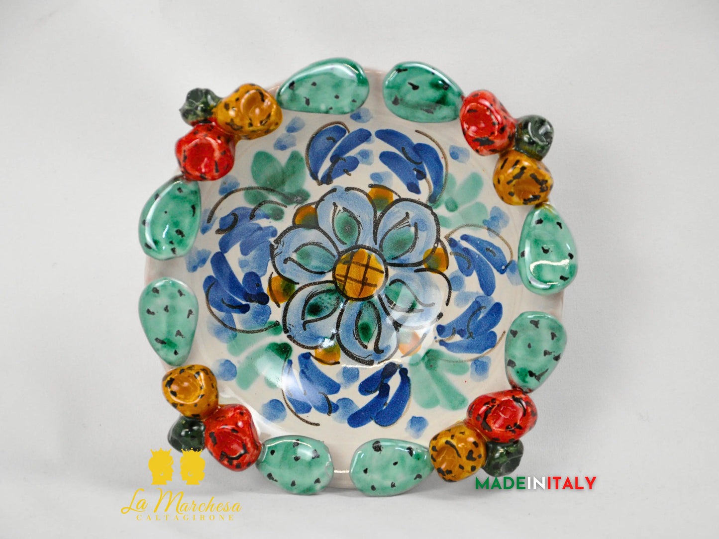 Ciotolina in Ceramica di Caltagirone Fichi D'India 17cm