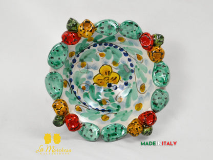 Ciotolina in Ceramica di Caltagirone Fichi D'India 17cm