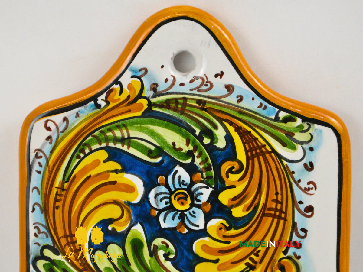 Tagliere Decorato Rettangolare in Ceramica di Caltagirone 25cm - Vari Decori