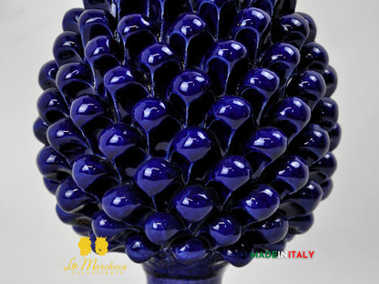 Pigna Siciliana Blu Cobalto in Ceramica di Caltagirone 26cm