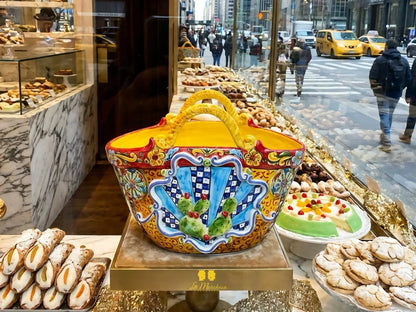 Vaso Porta Pianta Coffa in Ceramica di Caltagirone - Vari Decori