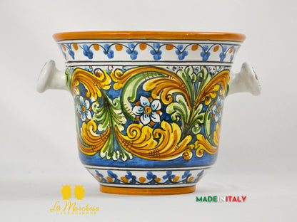 Secchiello Porta Ghiaccio Vino o Spumante in Ceramica di Caltagirone H20