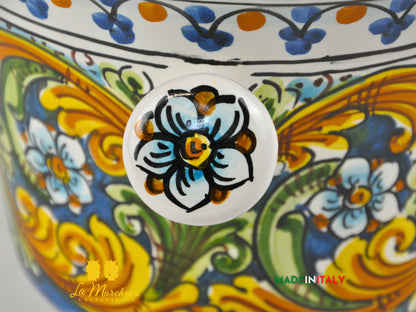 Secchiello Porta Ghiaccio Vino o Spumante in Ceramica di Caltagirone H20