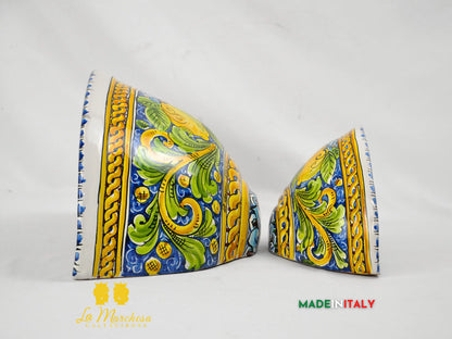 “GERLA” Portavaso da Parete in Ceramica di Caltagirone Limoni Blu - Varie Misure