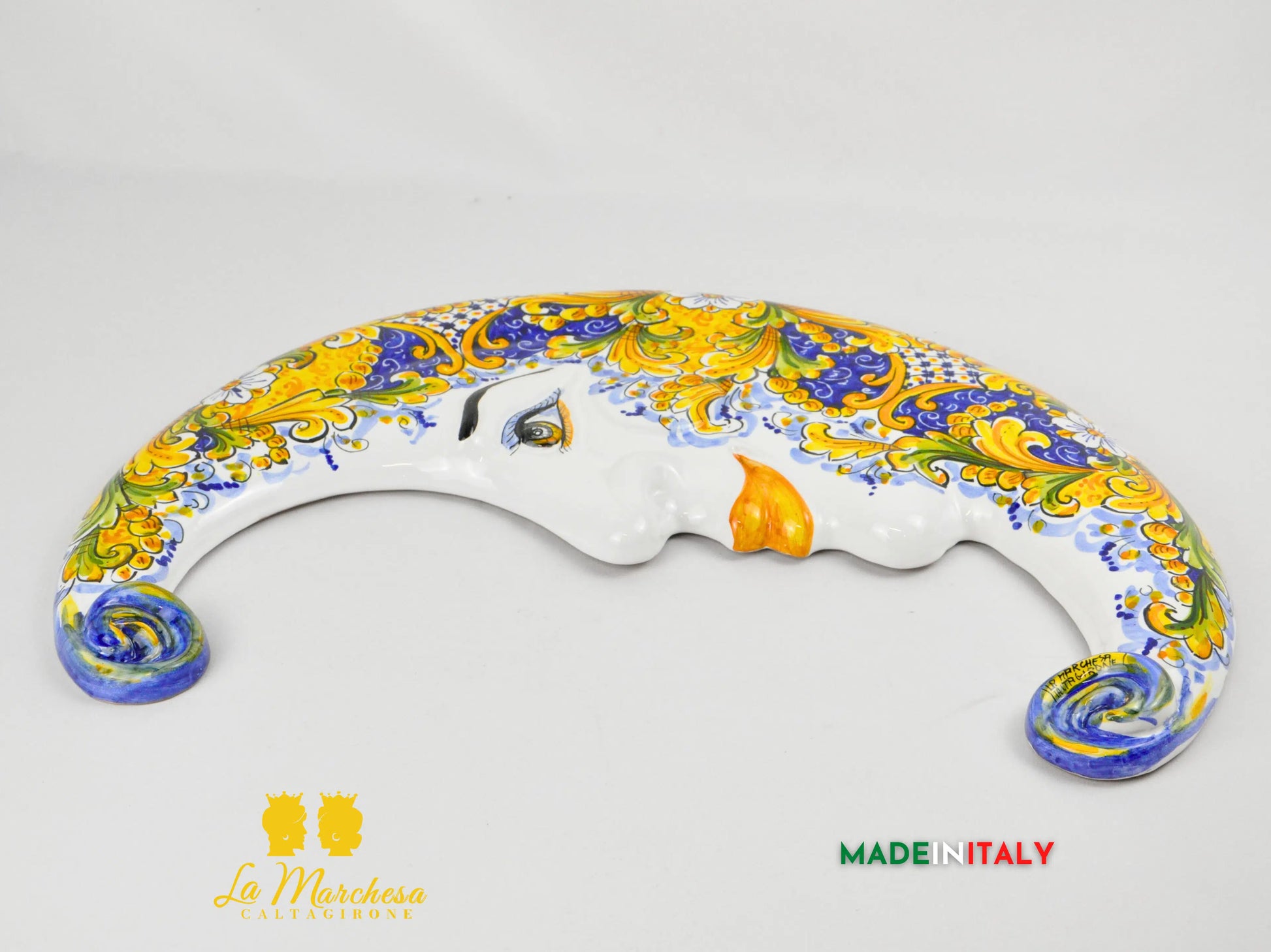 Luna Decorazione da Parete in Ceramica di Caltagirone 56cm - Vari Decori