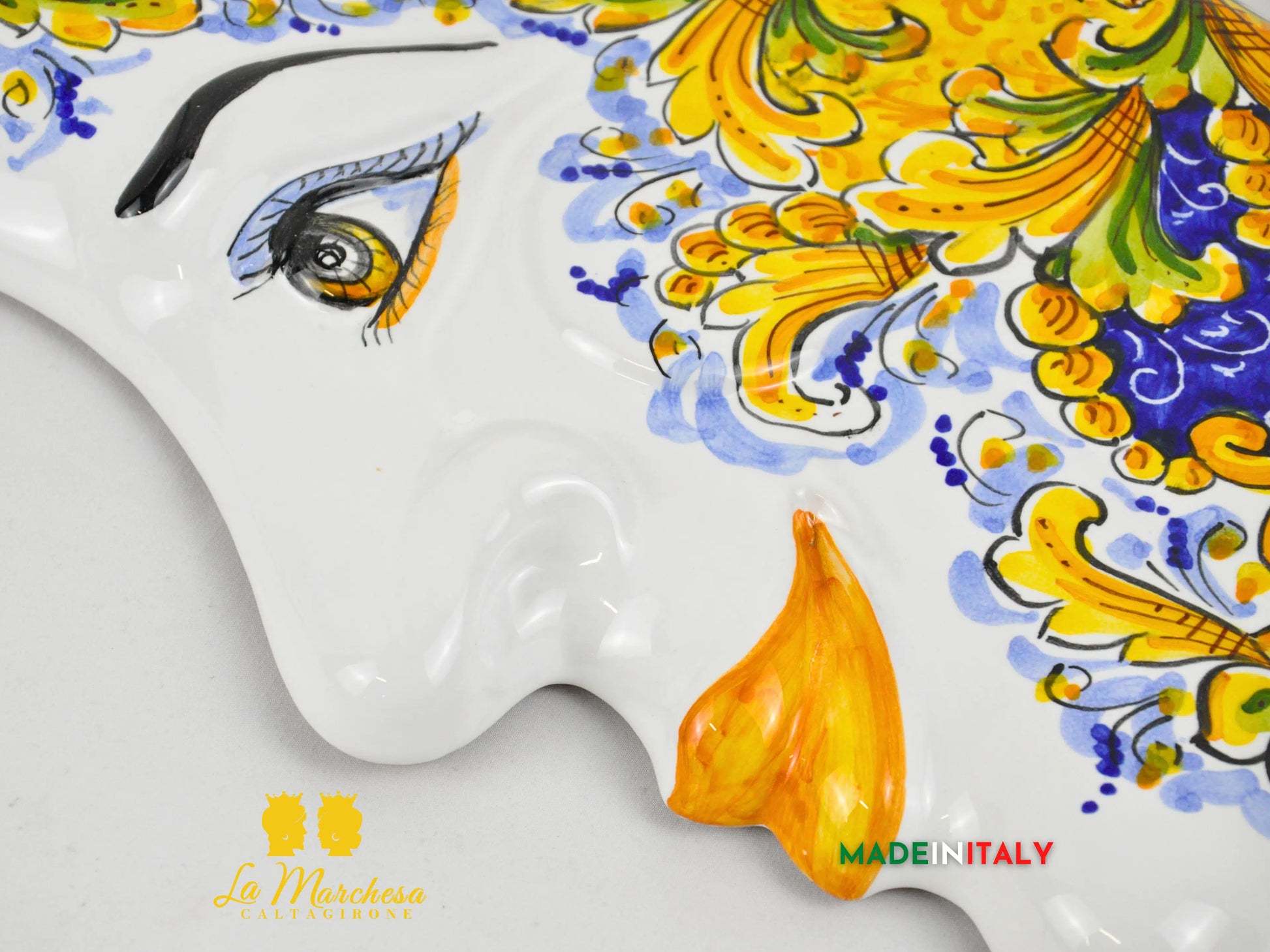 Luna Decorazione da Parete in Ceramica di Caltagirone 56cm - Vari Decori