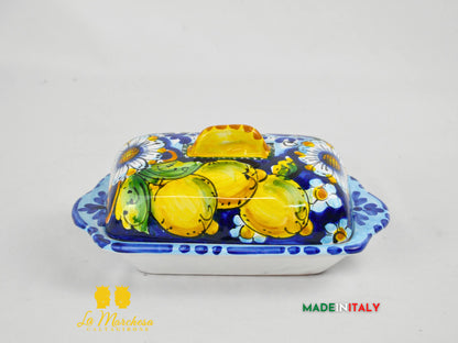 Porta Burro Decoro Limoni in Ceramica di Caltagirone