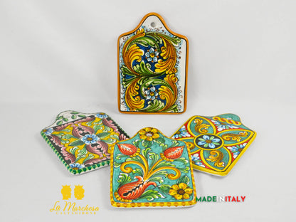 Tagliere Decorato Rettangolare in Ceramica di Caltagirone 25cm - Vari Decori