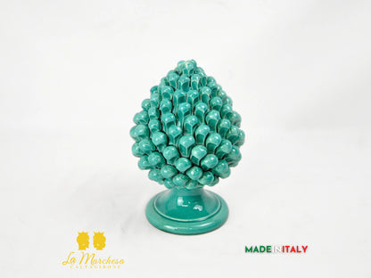 OUTLET - Pigna Siciliana in Ceramica di Caltagirone Verde Rame 22cm