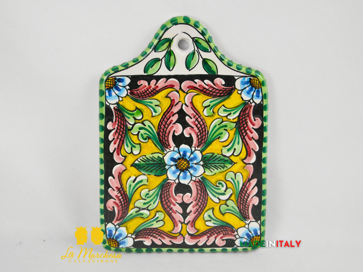 Tagliere Decorato Rettangolare in Ceramica di Caltagirone 25cm - Vari Decori