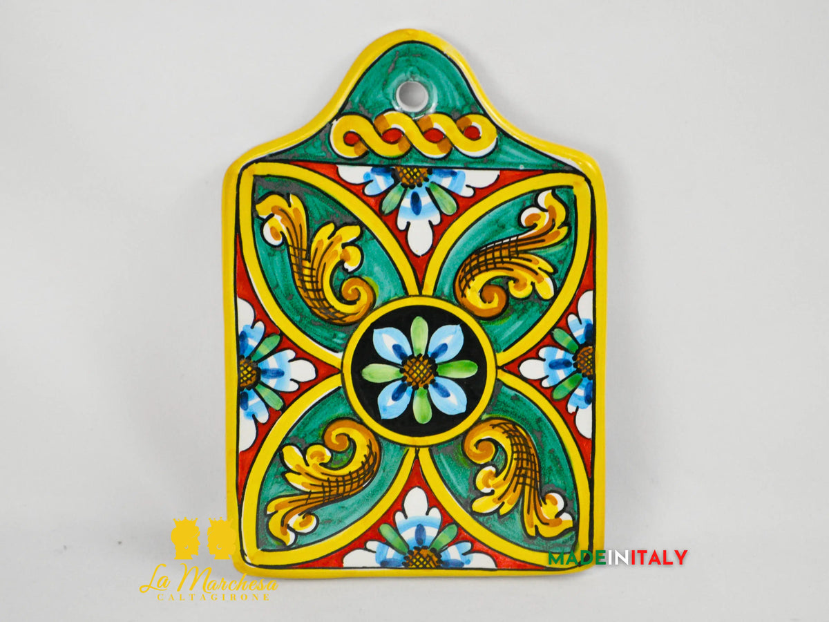 Tagliere Decorato Rettangolare in Ceramica di Caltagirone 25cm - Vari Decori