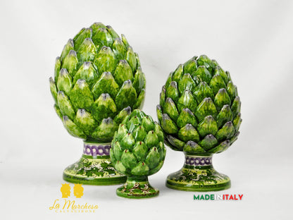Carciofo Decorato in Ceramica di Caltagirone - Varie Misure