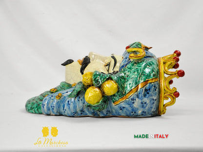 Teste di Moro in Ceramica di Caltagirone da Parete Craquelé 44cm - Vari Modelli