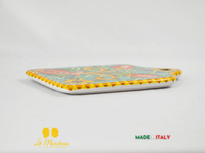 Tagliere Decorato Rettangolare in Ceramica di Caltagirone 25cm - Vari Decori