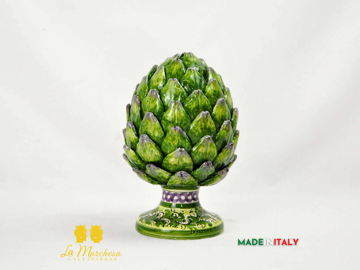 Carciofo Decorato in Ceramica di Caltagirone - Varie Misure