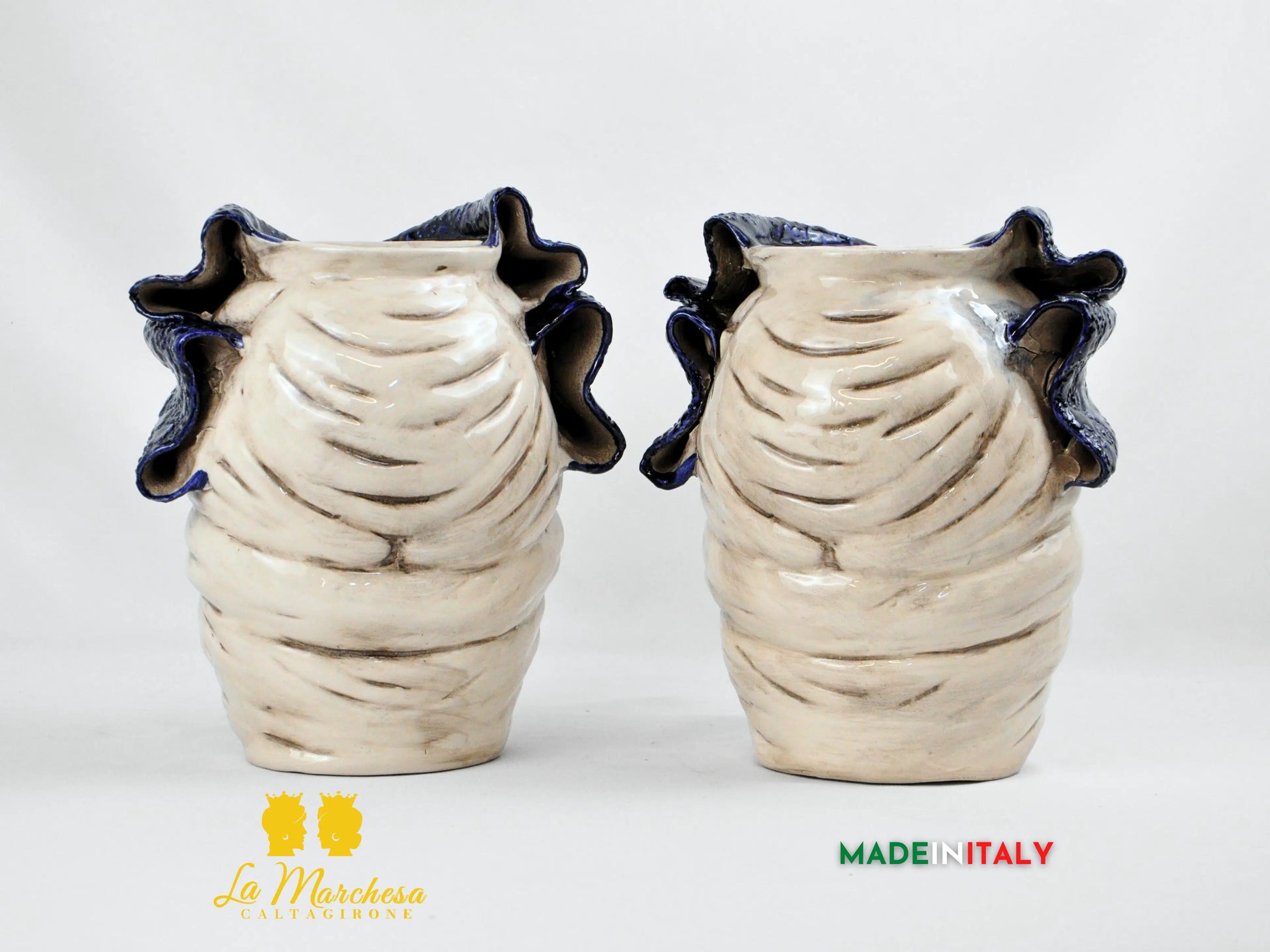 Teste di Moro Turbante Blu Ceramica di Caltagirone 26cm