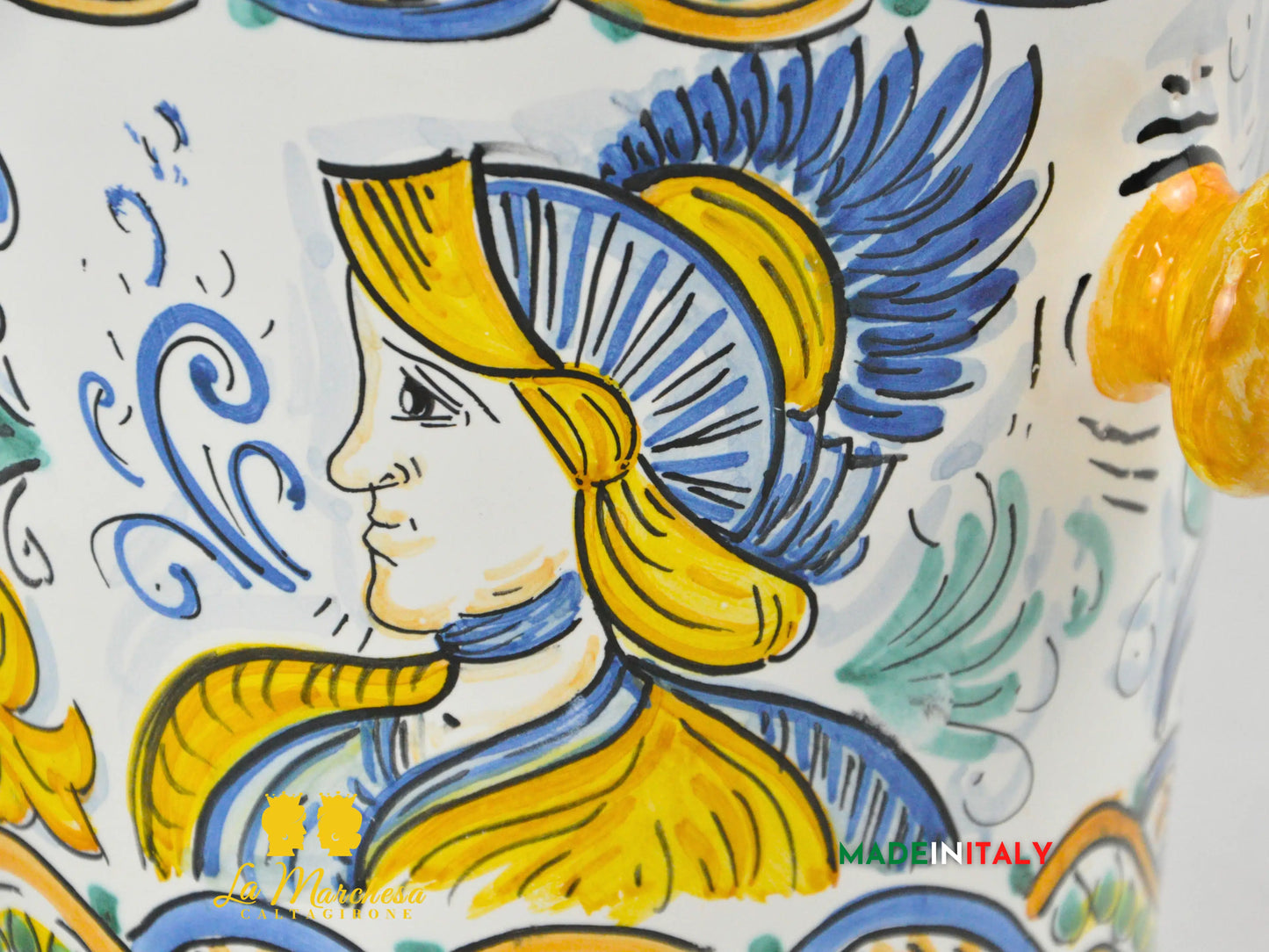 Secchiello Porta Ghiaccio Vino o Spumante in Ceramica di Caltagirone H22