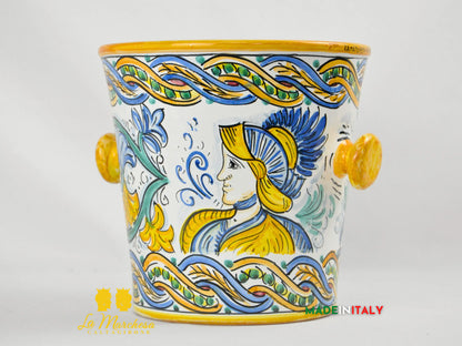 Secchiello Porta Ghiaccio Vino o Spumante in Ceramica di Caltagirone H22