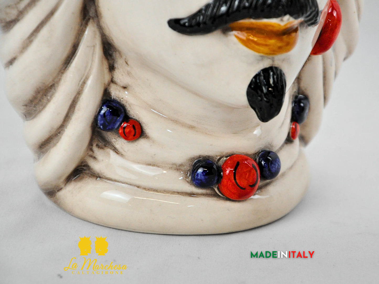 Teste di Moro Turbante Blu Ceramica di Caltagirone 26cm