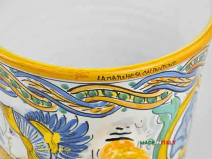 Secchiello Porta Ghiaccio Vino o Spumante in Ceramica di Caltagirone H22