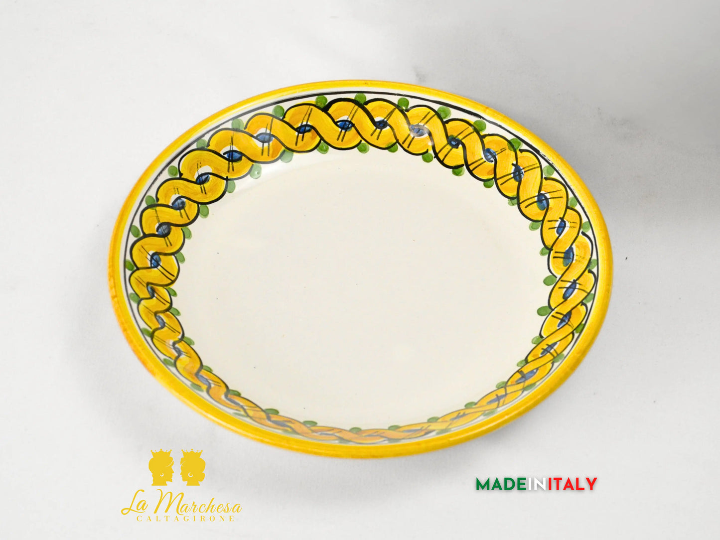 Scola Mozzarella e Frutta Decorato in Ceramica di Caltagirone 28cm