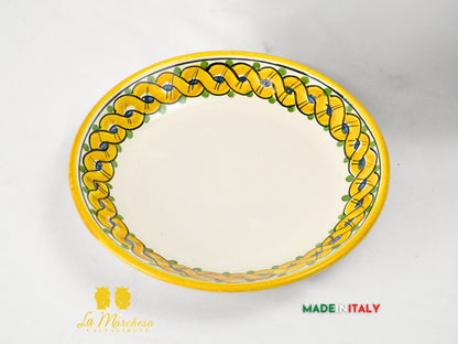 Scola Mozzarella e Frutta Decorato in Ceramica di Caltagirone 28cm