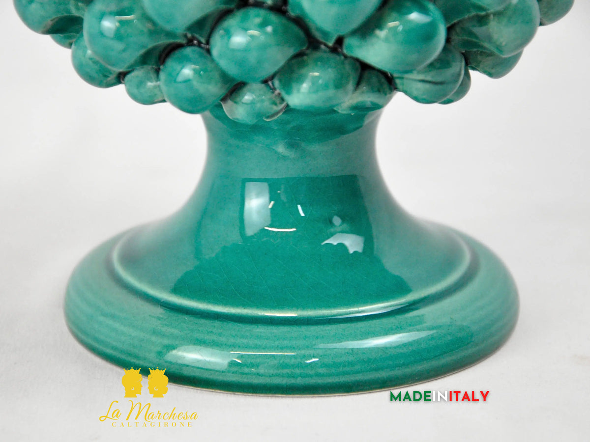 OUTLET - Pigna Siciliana in Ceramica di Caltagirone Verde Rame 22cm