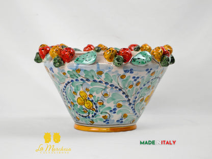 Portavaso in Ceramica di Caltagirone Fichi D'India a Rilievo - Varie Misure